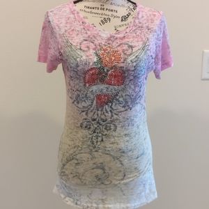 Vocal Rhinestone Embellished Soft Tee S